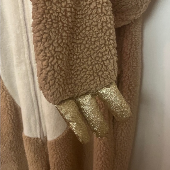 Celebrate Halloween Brown Sloth Hooded Onesie adult size large 12/14 - Picture 4 of 8